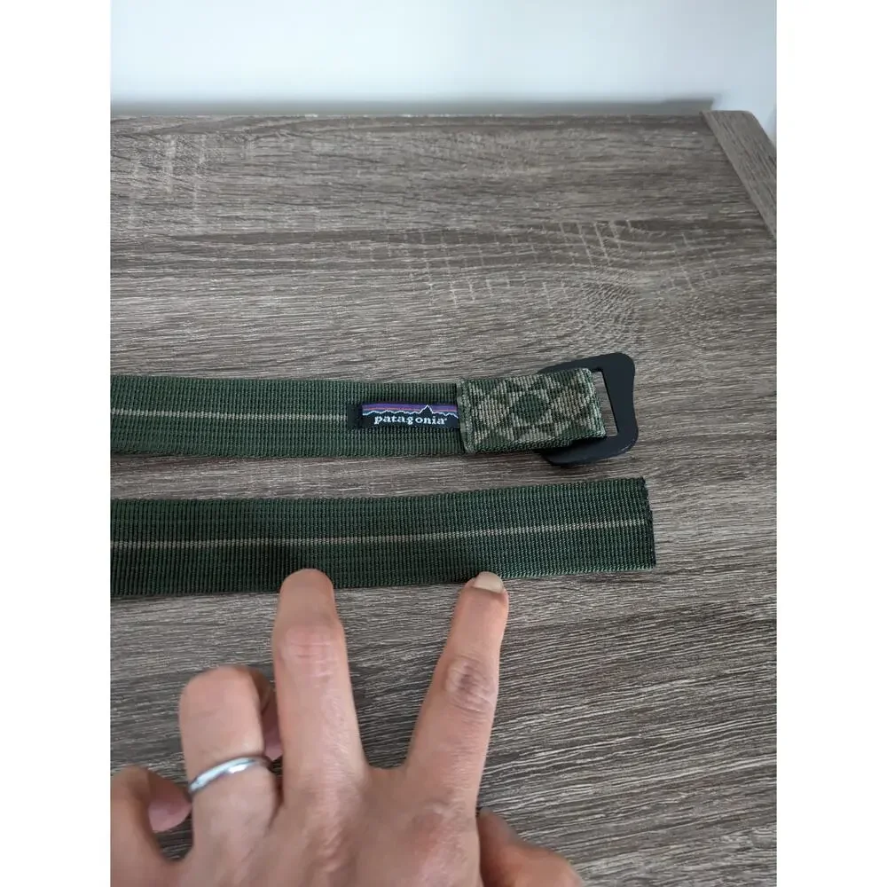 Patagonia Friction Belt Geometric Green Hiking Performance Outdoor 38